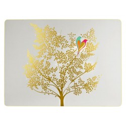 White background with gold outline Chelsea by Sara Miller placemats