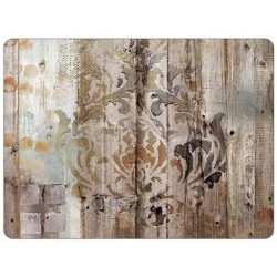 Pimpernel Frozen in Time placemats, fossil in wood effect design