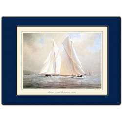 Meteor design from the Racing Yachts Lady Clare placemats with dark blue border