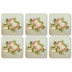 All 6 Pimpernel Antique Rose Coasters