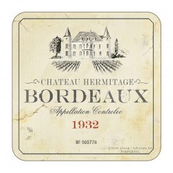 Bordeaux design Vin de France Wine Label Pimpernel Coaster set