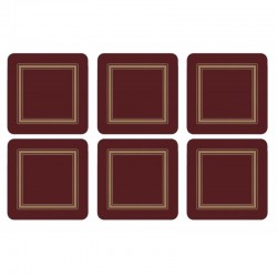 Burgundy Classic Pimpernel drinks coaster set all6