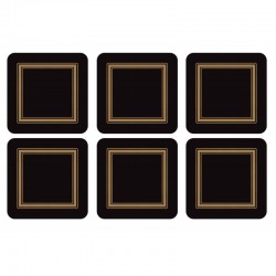 Black Classic Coasters by Pimpernel all 6