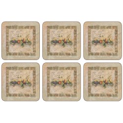 Coaster set Tuscan Palette fruit design by Pimpernel, all 6