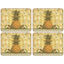 All 4 Golden Pineapple Corkbacked Pimpernel Placemats