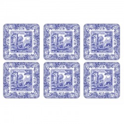 Spode Blue Italian square coasters corkbacked all six