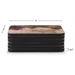 Stacked side view of all 6 Tuscan Vineyard Pimpernel coasters