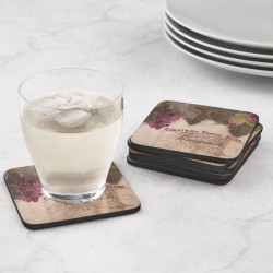 Cold glass on Tuscan Vineyard Pimpernel coaster - lifestyle view