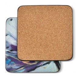 Reverse view of cork backed Blooms in Lilac coasters by Pimpernel