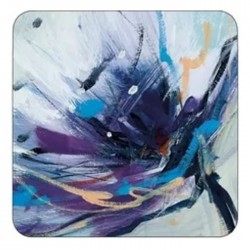 Blooms in Lilac coasters by Pimpernel abstract blue floral pattern