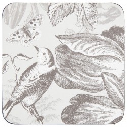 Pimpernel Vintage Garden coasters black and white floral design with birds and butterflies